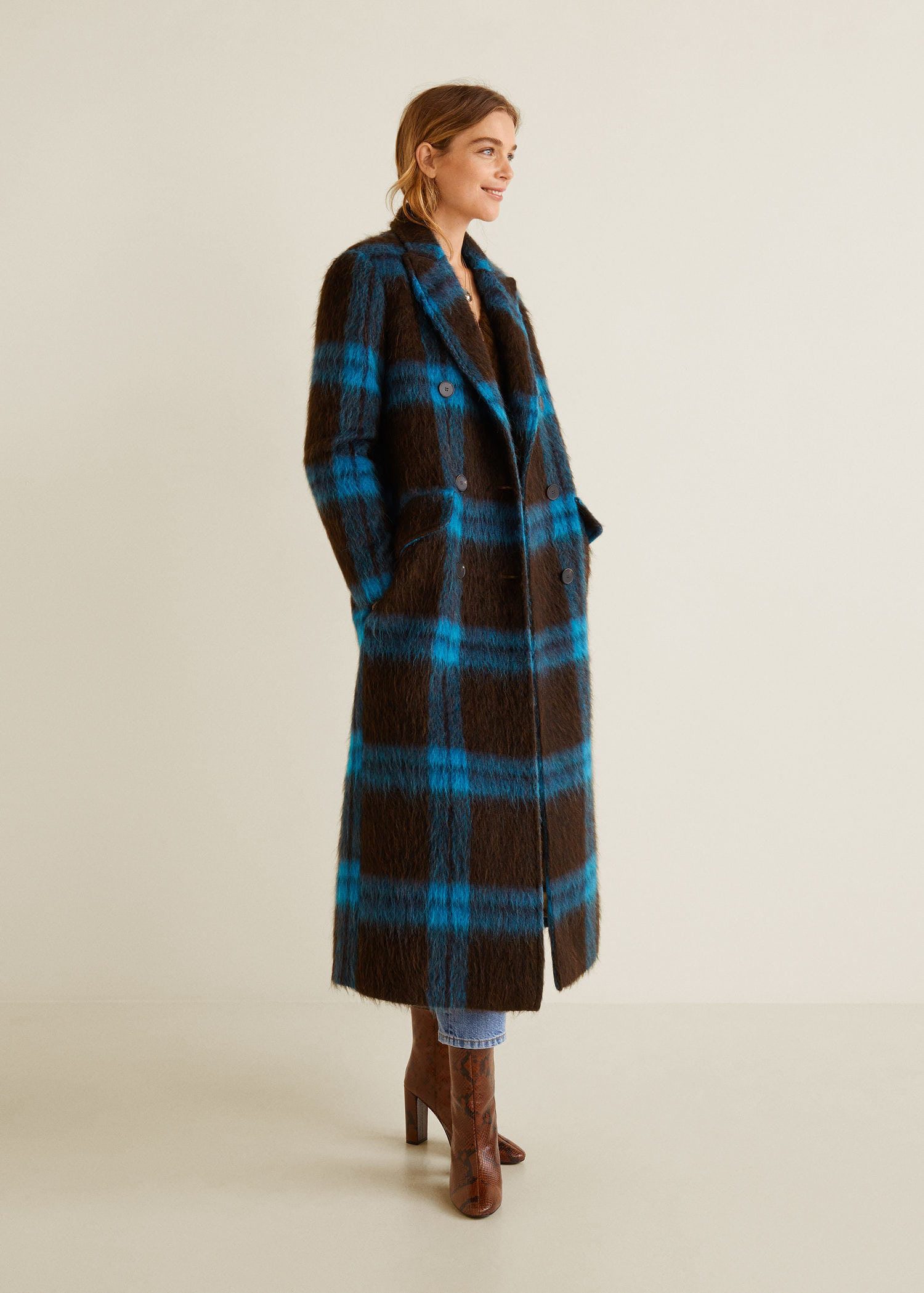 Checkered wool-blend coat - Image 2