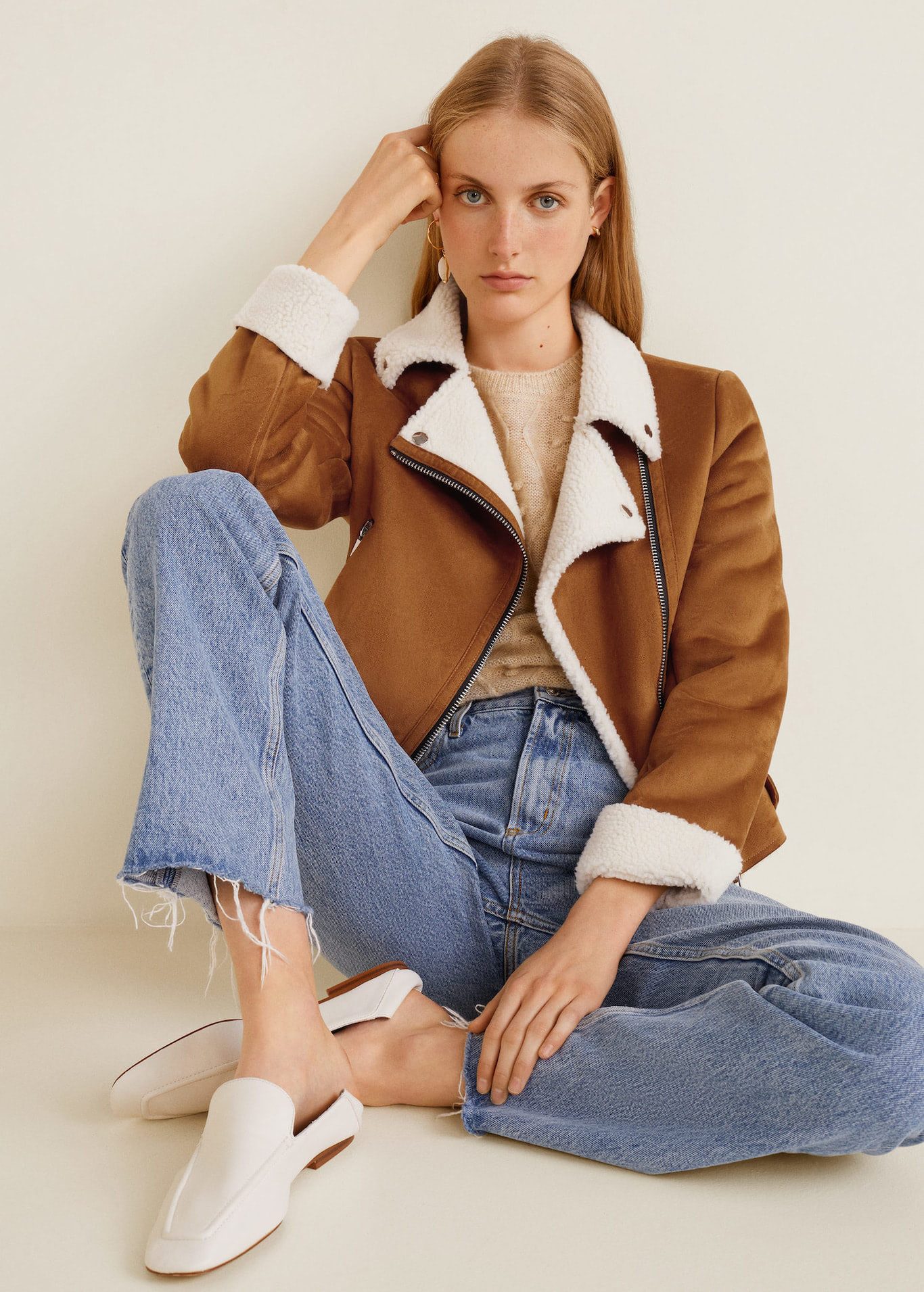 Faux shearling jacket - Image 4